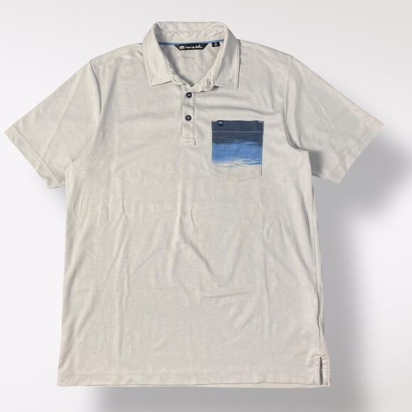 Travis Mathew Prestige 77 Performance Just a Blur Polo Shirt Size M Golf Casual - Picture 1 of 10